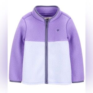 OshKosh B'gosh Toddler Embroidered Heart Teddy Fleece Jacket Size 2T